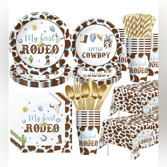 My First Rodeo Cowboy Theme Party Supplies Set - Picture 1 of 10